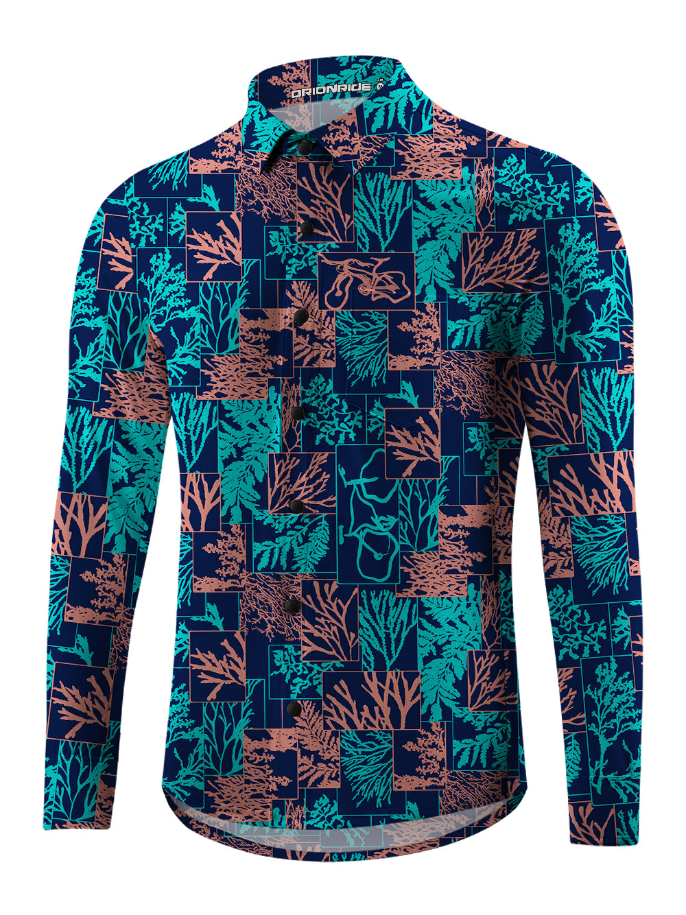 Orionride Coral Reef Cycling Men's Stretchy Breathable Long Sleeve Gravel Shirt