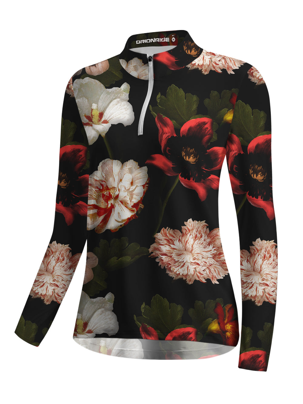 Orionride Flower Of Freedom Women's Quarter Zipper Long Sleeve Jersey