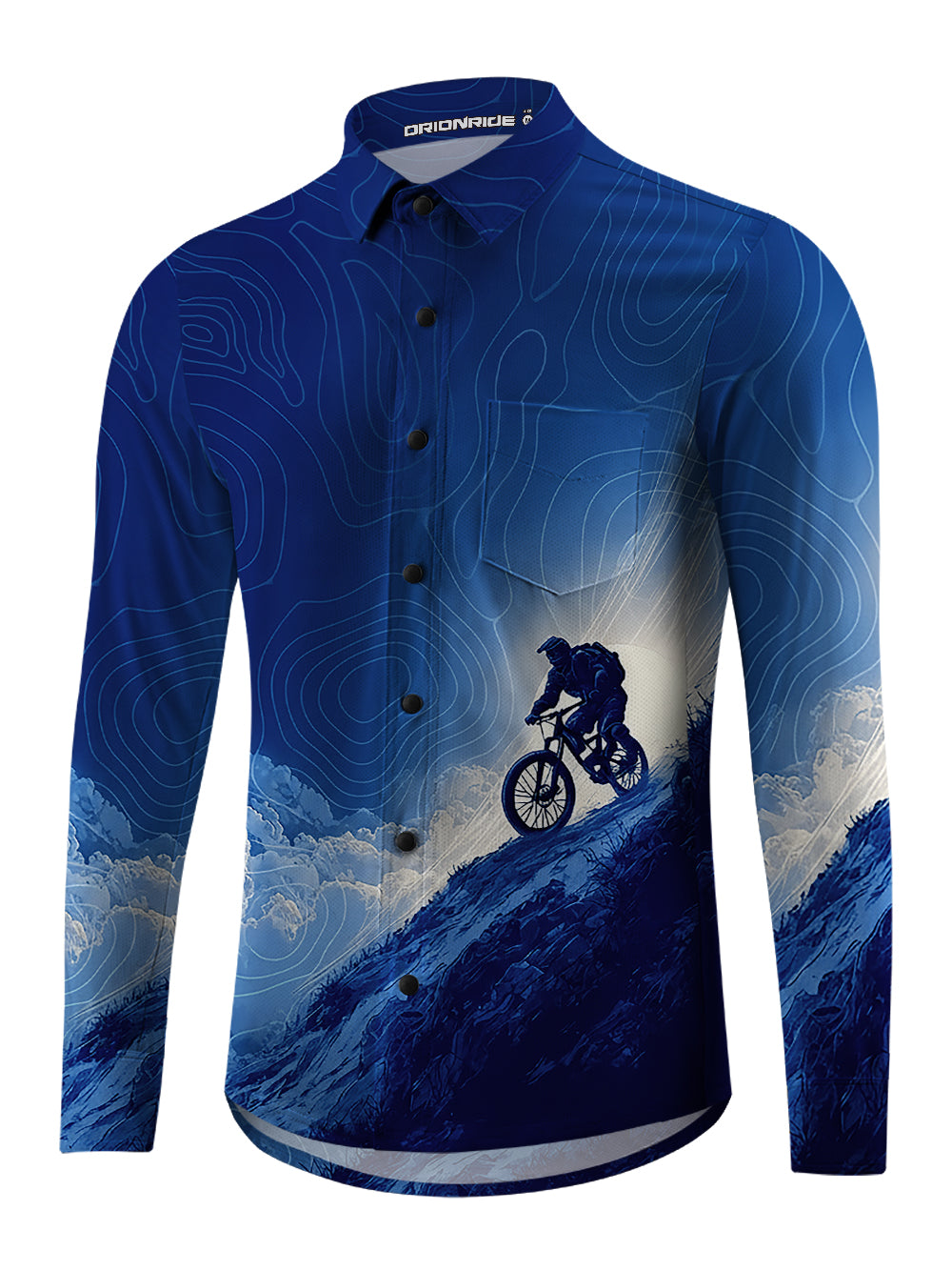 Orionride Clear Sky Men's Stretchy Breathable Long Sleeve Gravel Shirt