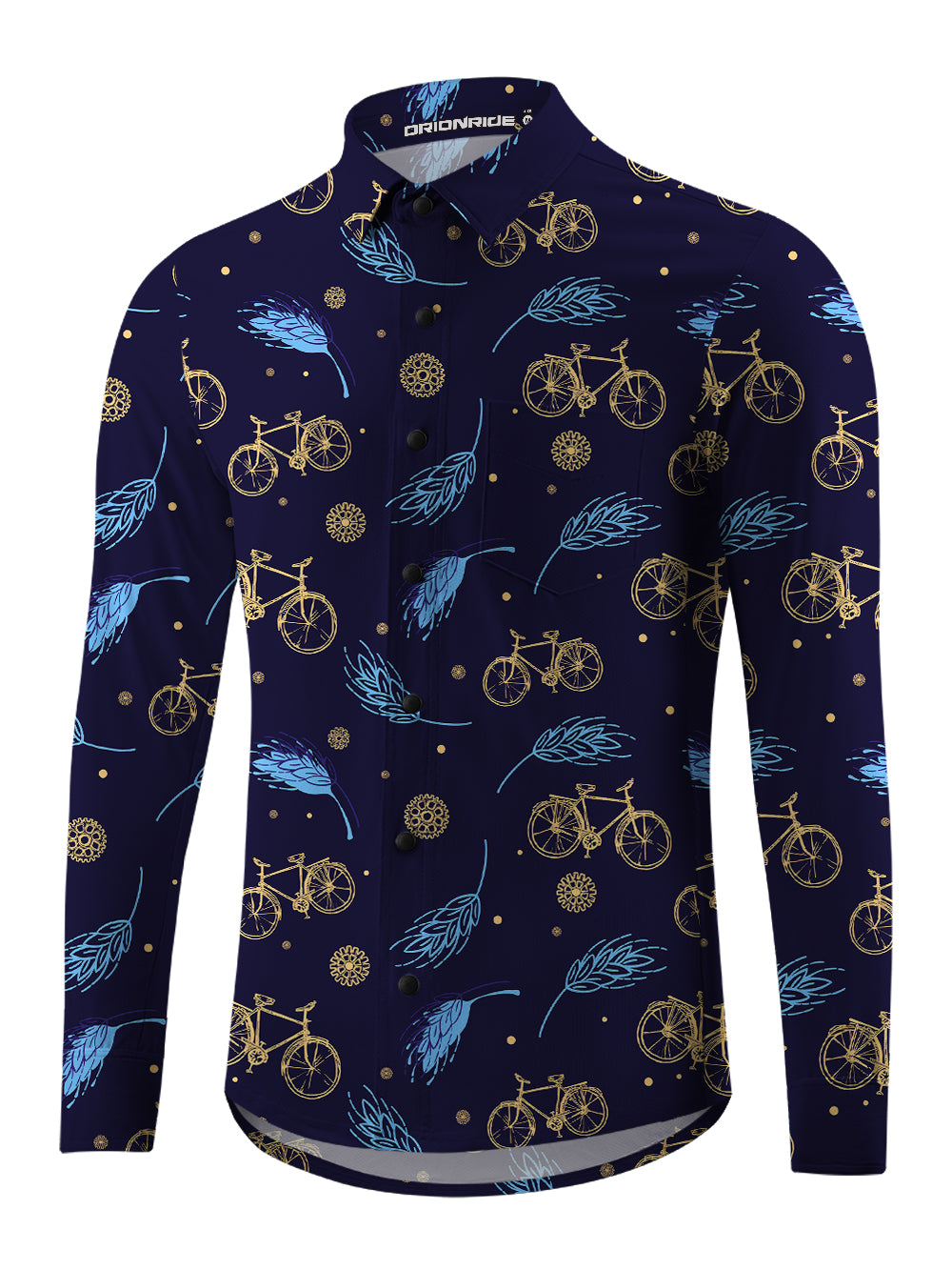 Orionride Wheat Ride Men's Stretchy Breathable Long Sleeve Gravel Shirt