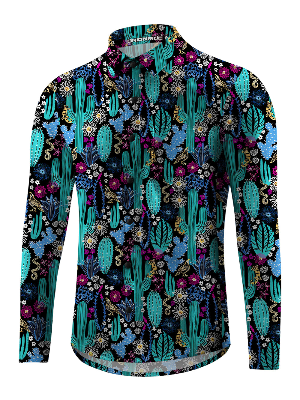 Orionride Spiral Flower Gear Men's Stretchy Breathable Long Sleeve Gravel Shirt