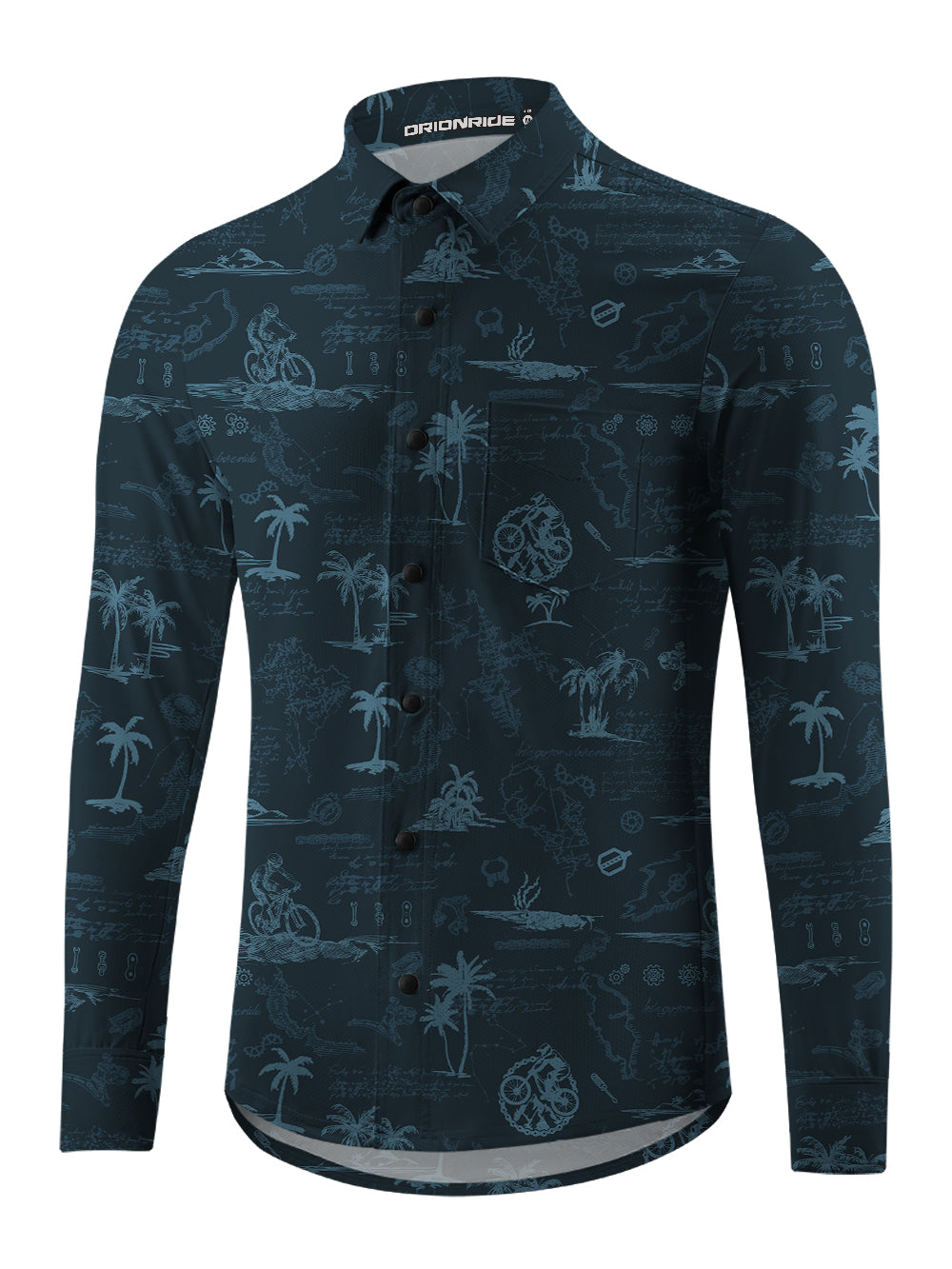 Orionride Island Relaxation Men's Stretchy Breathable Long Sleeve Gravel Shirt