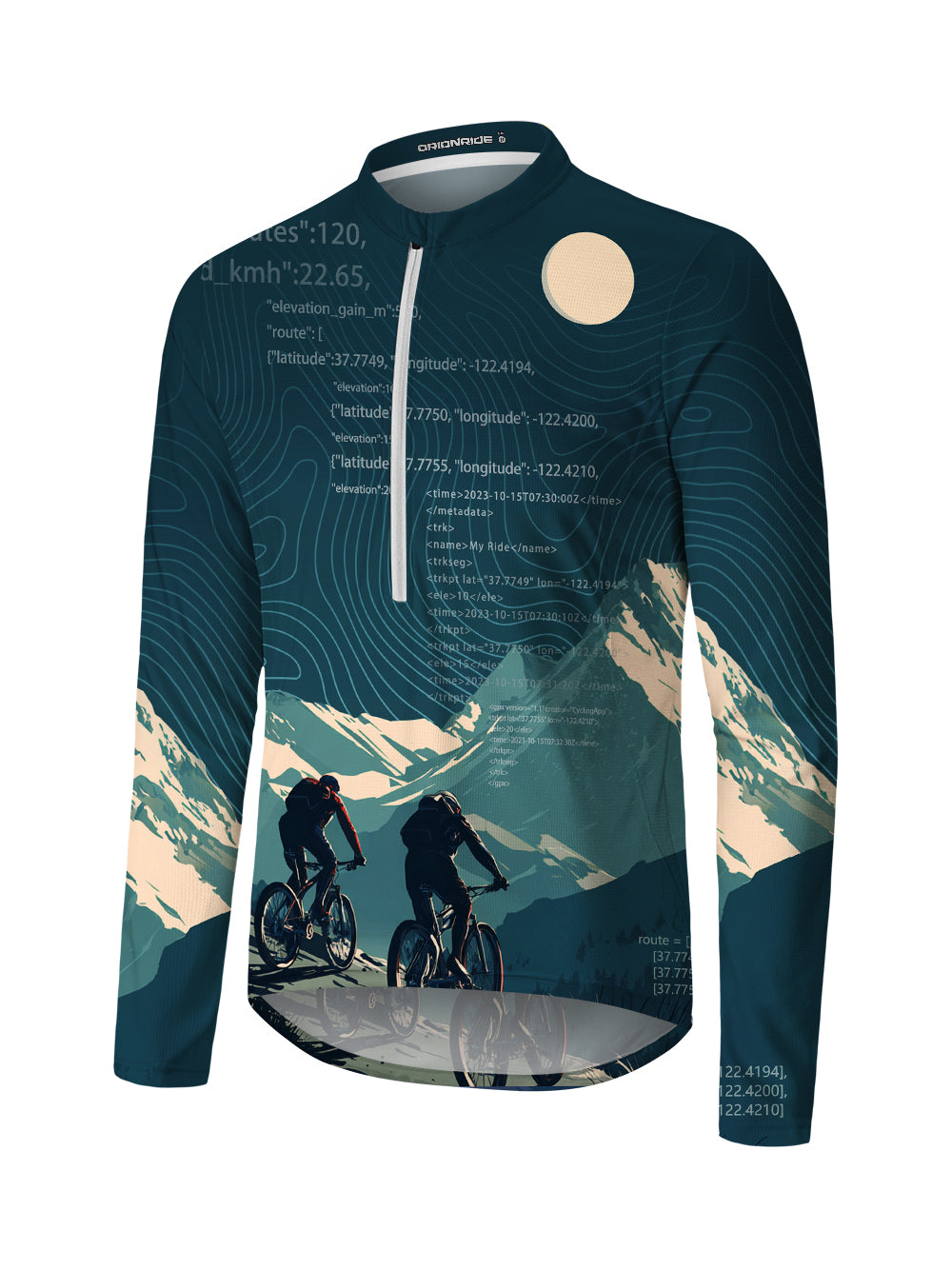 Orionride Travel Together Long Sleeve Half Zipper Mountain Bike Jersey