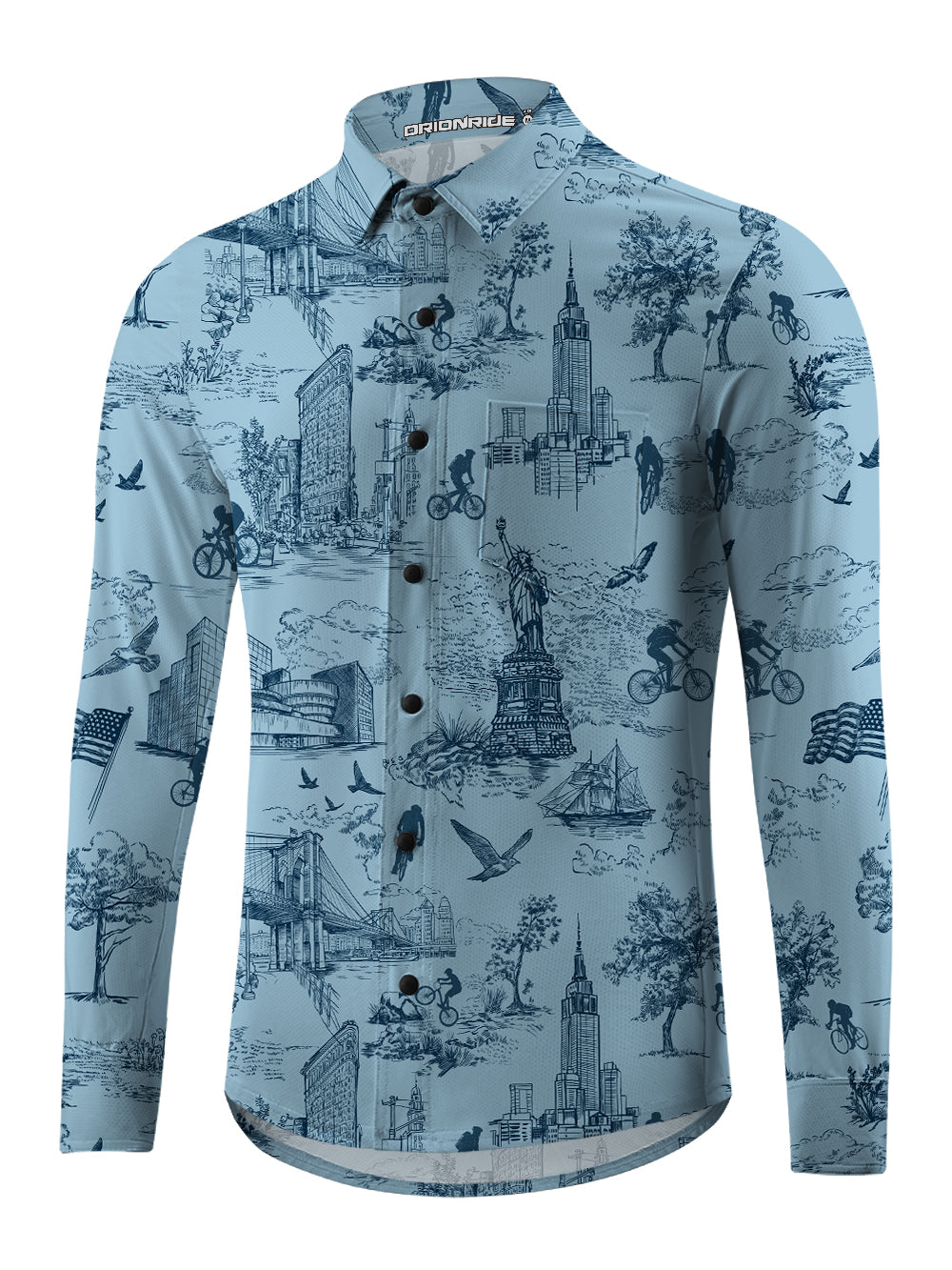 Orionride New York Diary Men's Stretchy Breathable Long Sleeve Gravel Shirt