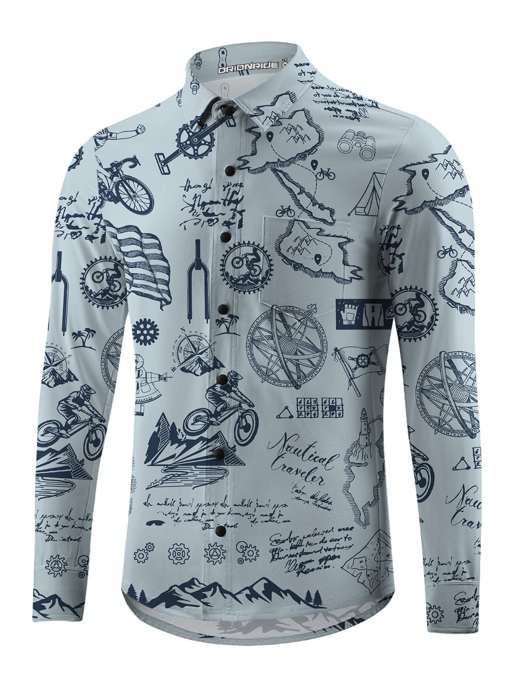 Orionride Go Travel Men's Stretchy Breathable Long Sleeve Gravel Shirt