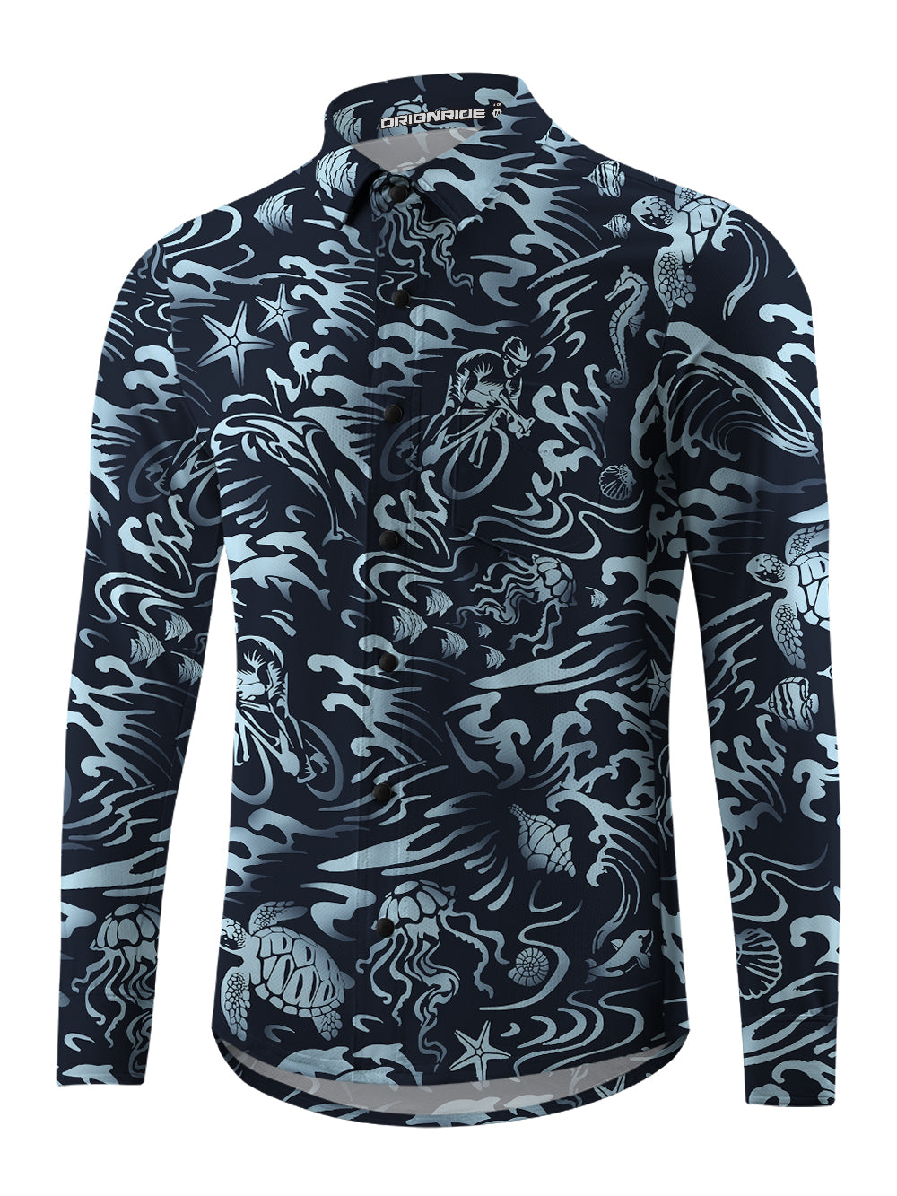 Orionride Ocean Legend Men's Stretchy Breathable Long Sleeve Gravel Shirt