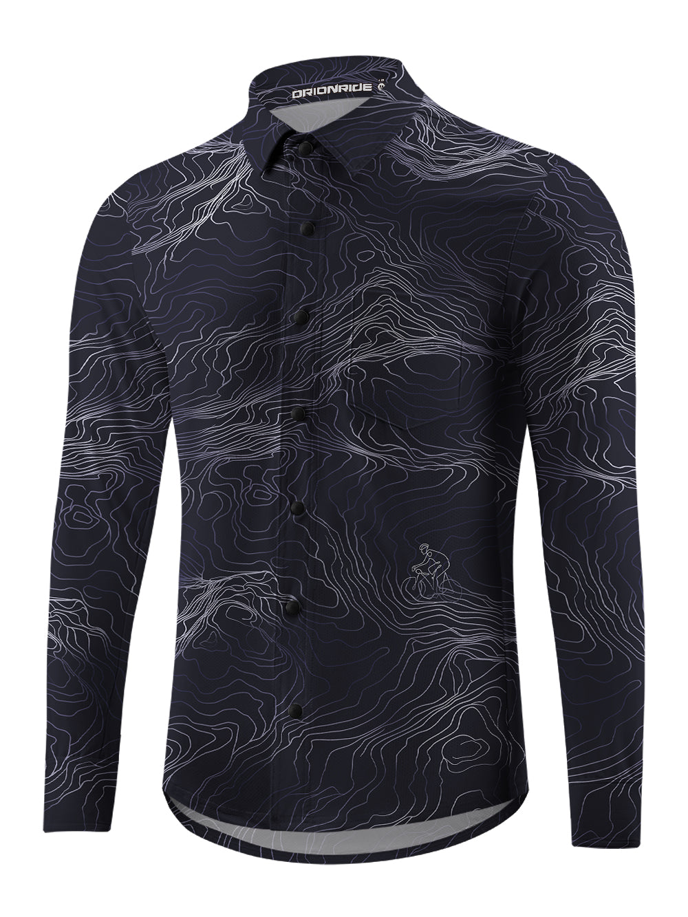 Orionride Rugged Contours Men's Stretchy Breathable Long Sleeve Gravel Shirt