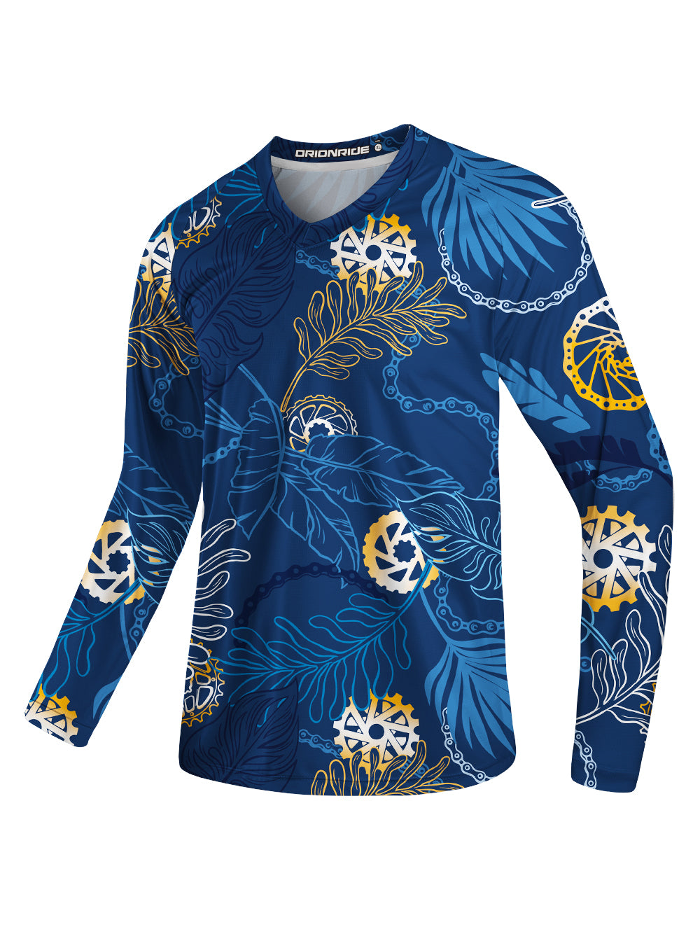 Orionride Watercolor Leaves Long Sleeve Downhill Jersey