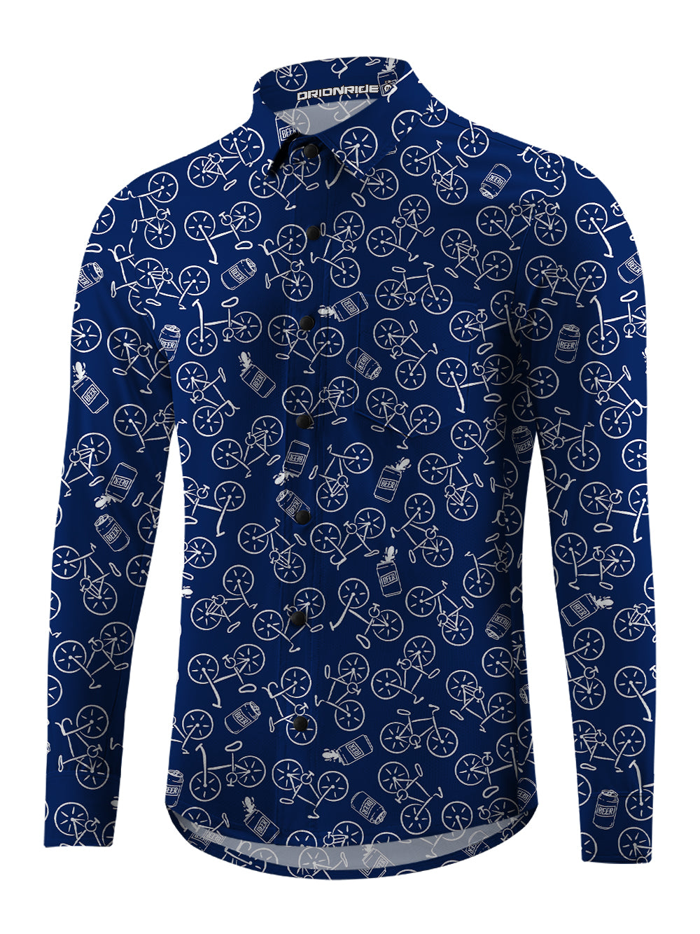 Orionride Beer Bike Men's Stretchy Breathable Long Sleeve Gravel Shirt