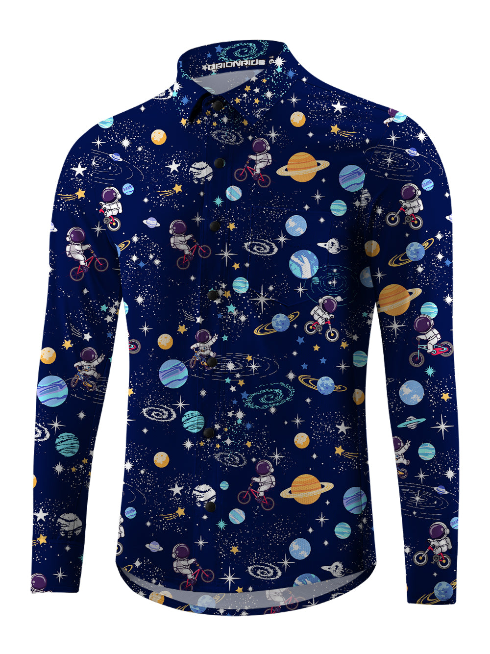 Orionride Space Travel Men's Stretchy Breathable Long Sleeve Gravel Shirt