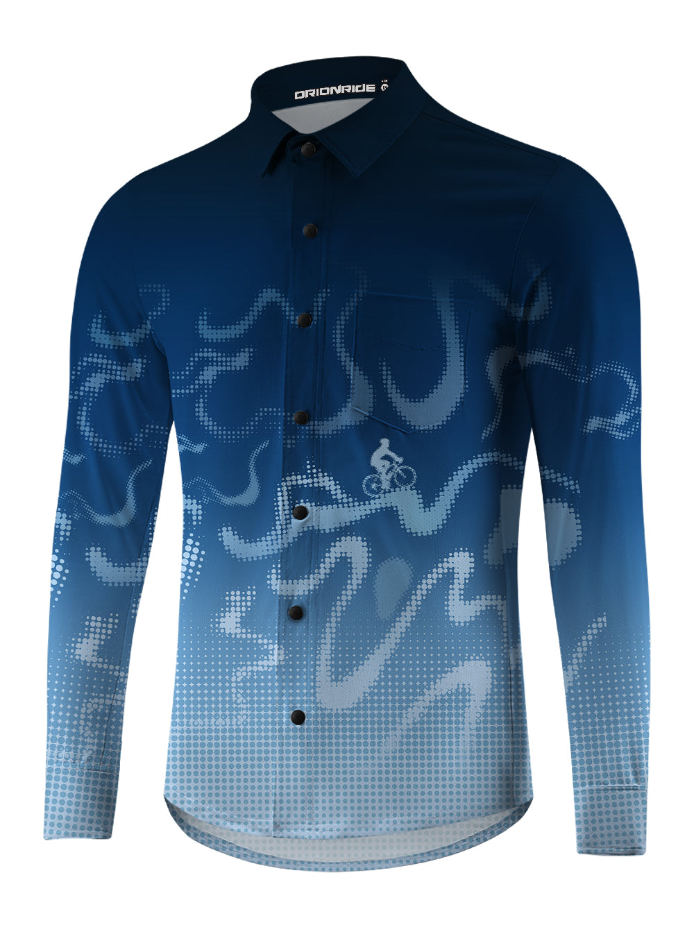 Orionride Virtual Contours Men's Stretchy Breathable Long Sleeve Gravel Shirt