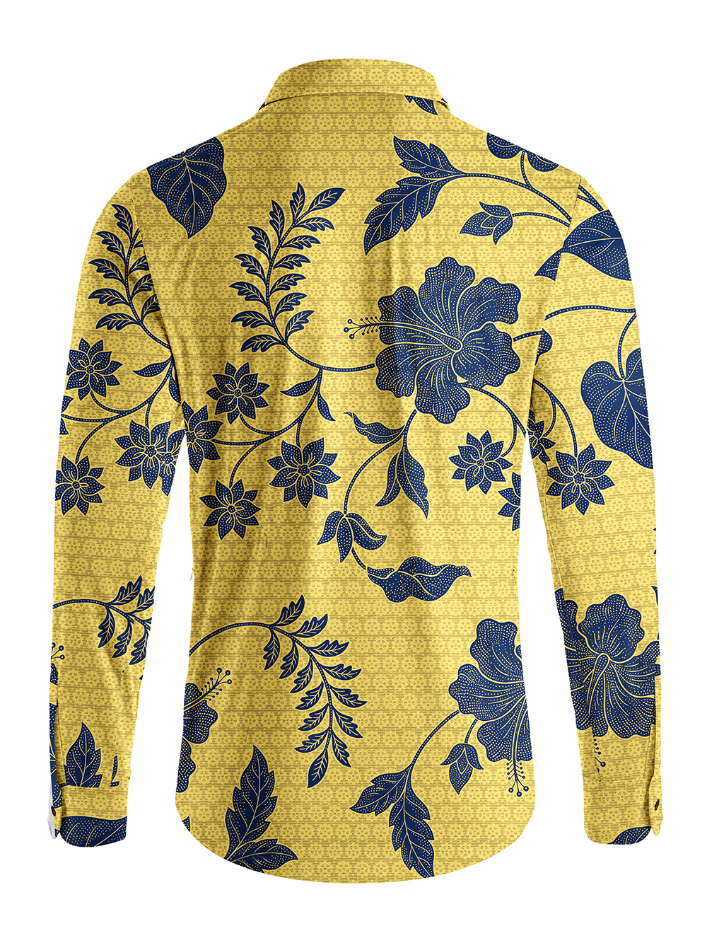 Orionride Large Hibiscus Flowers Men's Stretchy Breathable Long Sleeve Gravel Shirt
