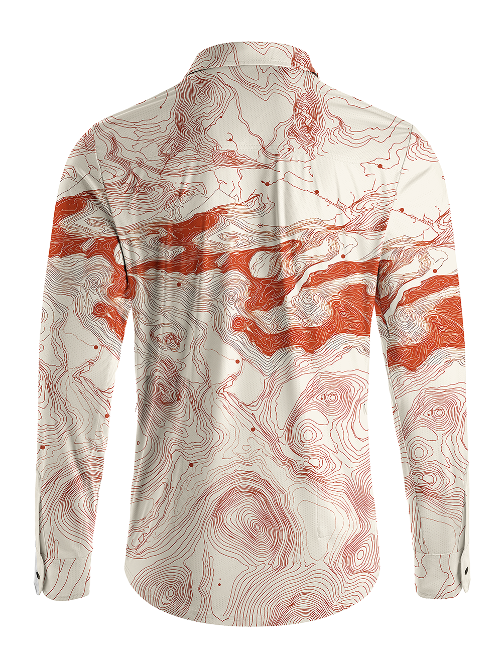 Orionride Enthusiasm Contour Lines Men's Stretchy Breathable Long Sleeve Gravel Shirt