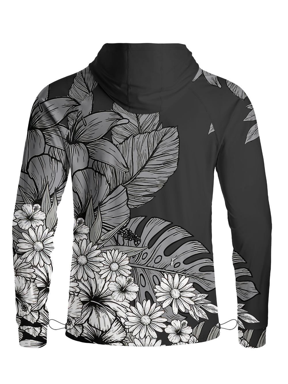 Orionride Shadow Flowers Long Sleeve Cycling Hoodie Shirt