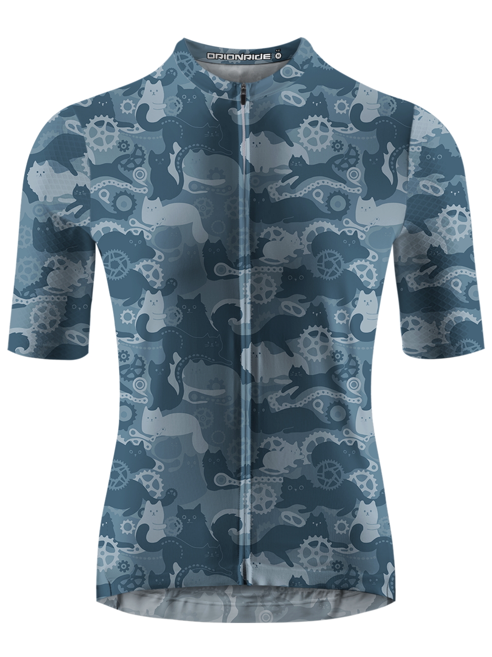 Orionride Cat Playing With Gears Short Sleeves Cycling Jersey