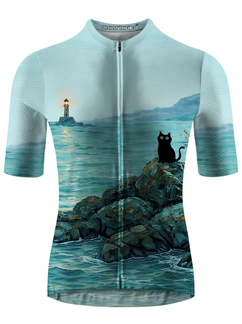 Orionride Curious Black Cat Short Sleeves Cycling Jersey