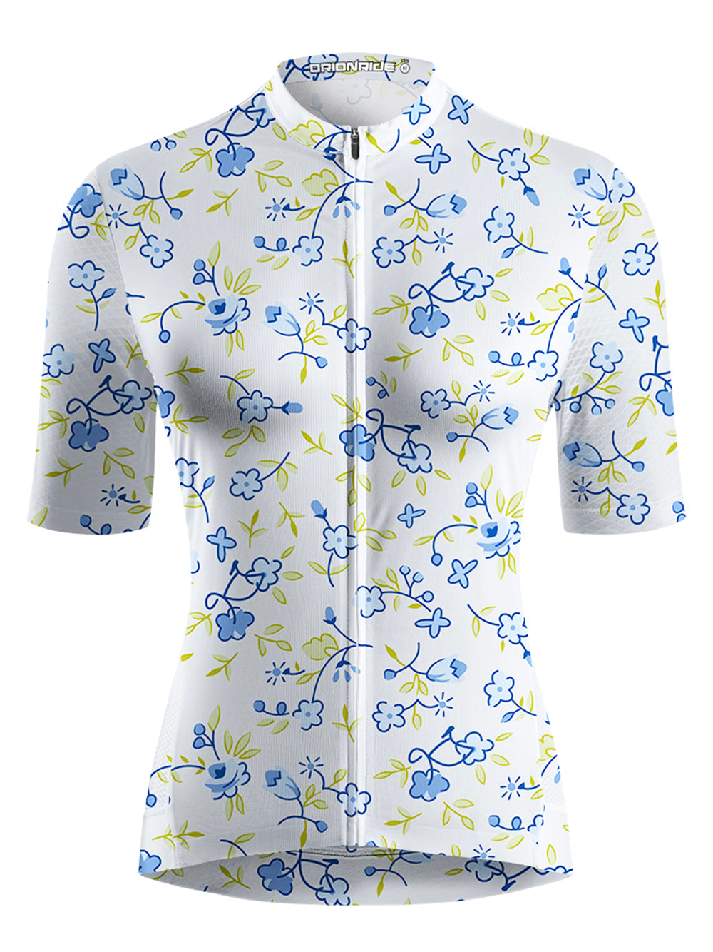 Orionride Blue Flower Bicycle Short Sleeves Women's Jersey