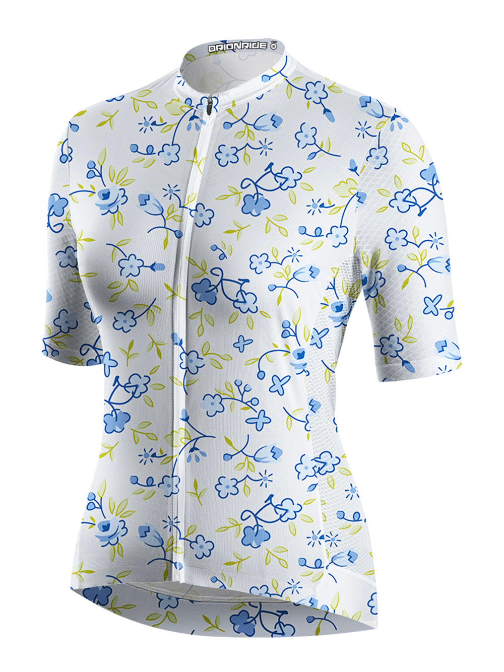 Orionride Blue Flower Bicycle Short Sleeves Women's Jersey