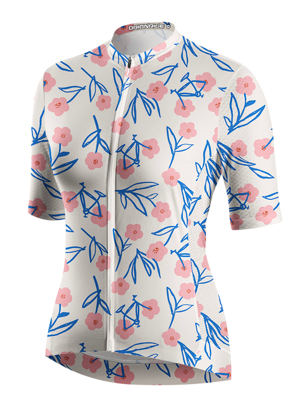 Orionride Pink Flower Bicycle Short Sleeves Women's Jersey