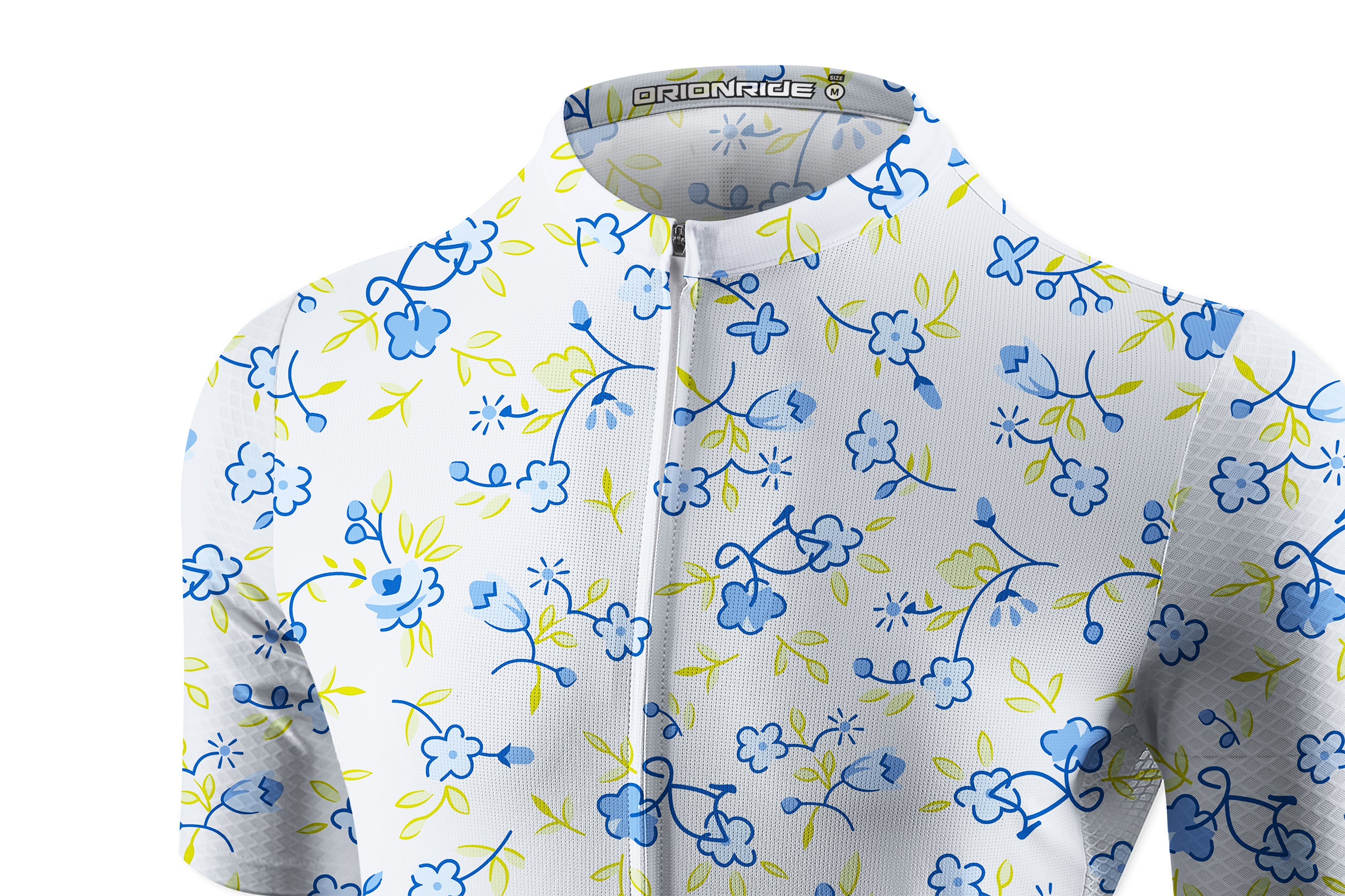 Orionride Blue Flower Bicycle Short Sleeves Women's Jersey
