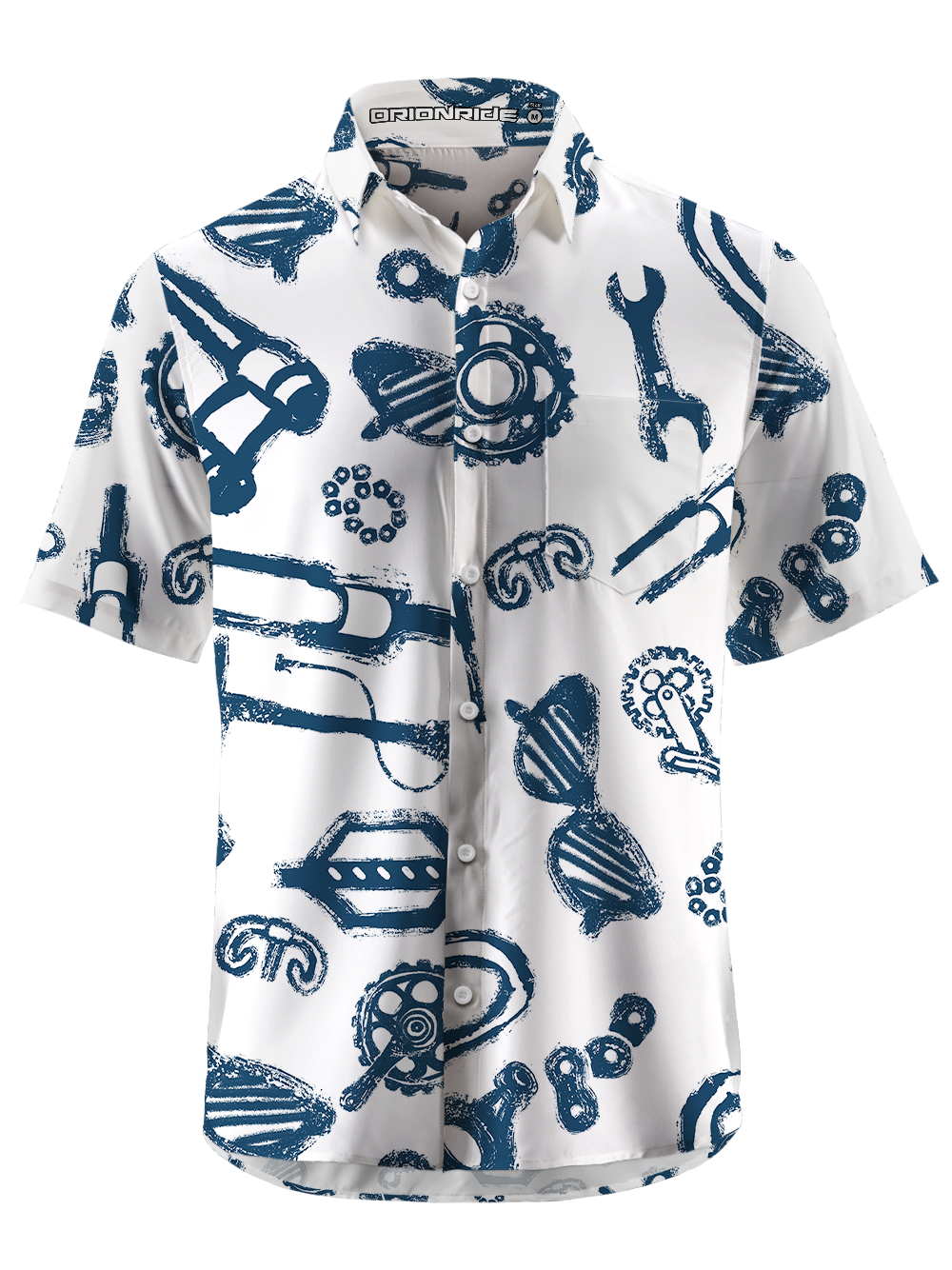 Orionride Hand-Painted Parts Zipper Pockets Ultra Lightweight Short Sleeves Gravel Shirt